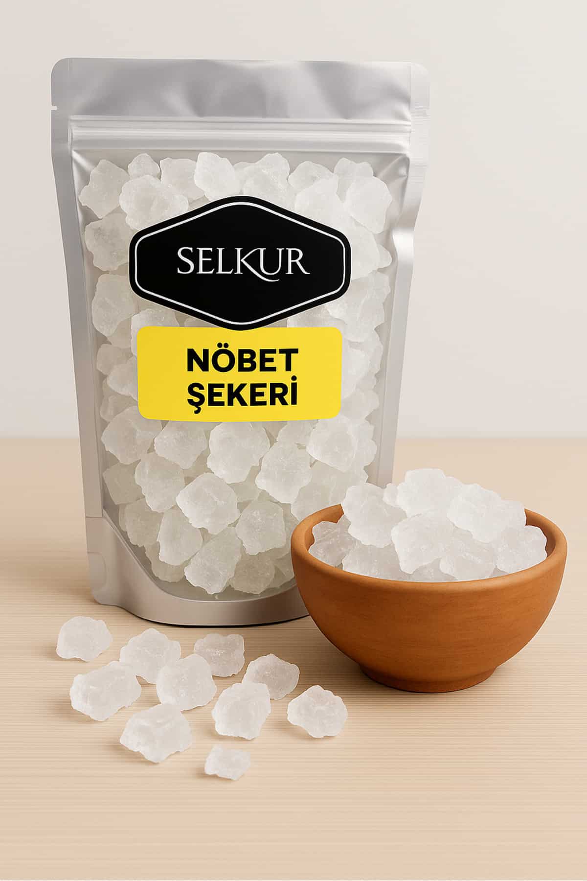 سكر نبات تركي SELKUR سيلكور Nöbet Şekeri 1 كجم لتحلية الشاي والقهوة بنكهة نقية دون مرارة أو شوائب