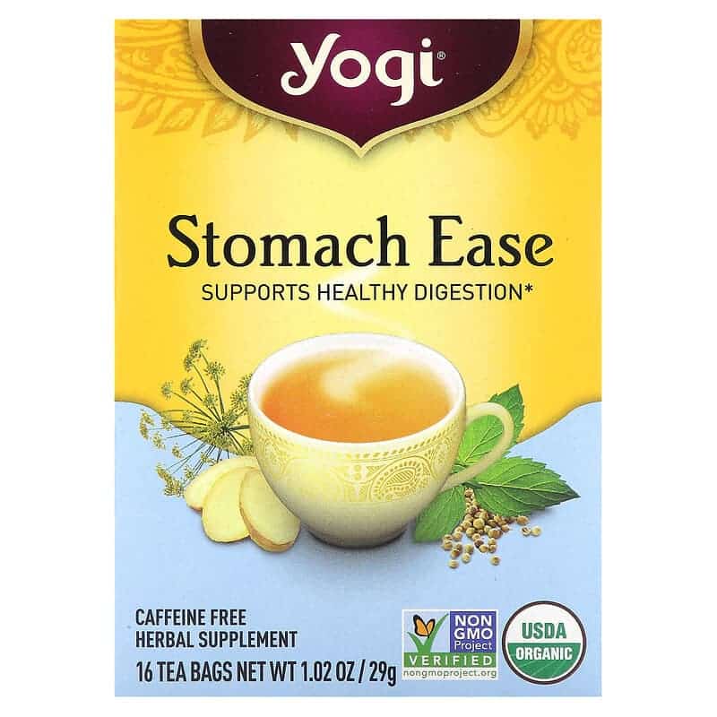 يوجي تي Yogi Tea شاي مسكّن للمعدة خالي من الكافيين 16 كيس لتخفيف الانتفاخ والغازات بعد الأكل