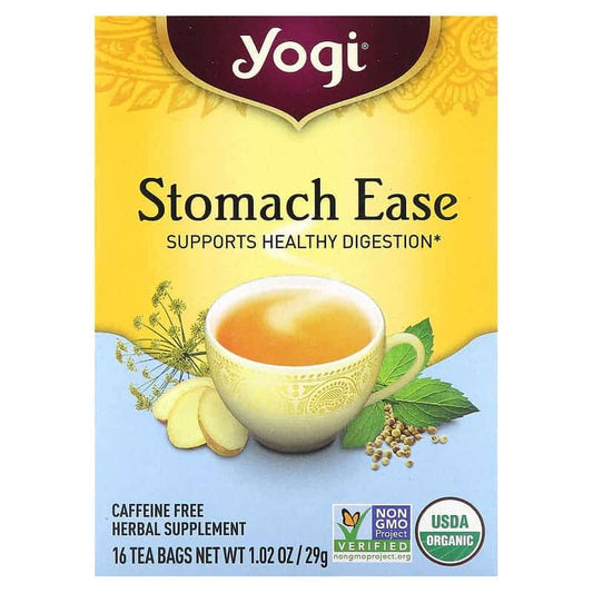 يوجي تي Yogi Tea شاي مسكّن للمعدة خالي من الكافيين 16 كيس لتخفيف الانتفاخ والغازات بعد الأكل