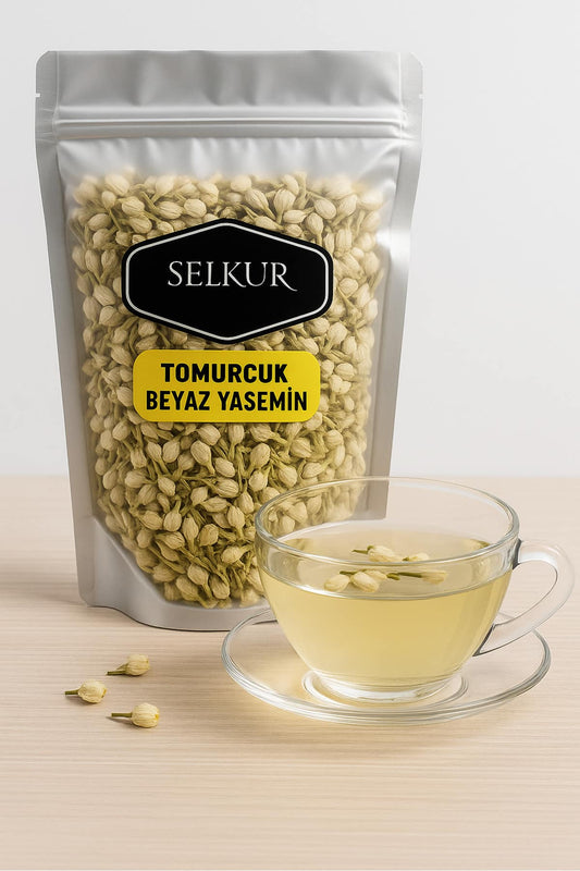 شاي الياسمين SELKUR سلكور 200 غرام للاسترخاء ودعم الهضم يخفف التوتر وينعش بدون سكر