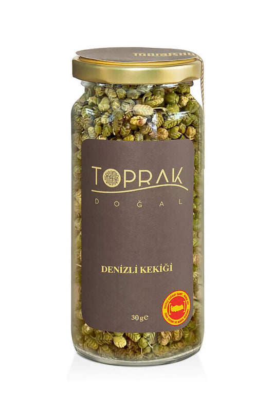 زعتر دنيزلي جبلي طبيعي Toprak توبراك 30 جم لتتبيل الأطباق وشاي الزعتر بنكهة قوية تتغلب على بهتان الطعم والانتفاخ