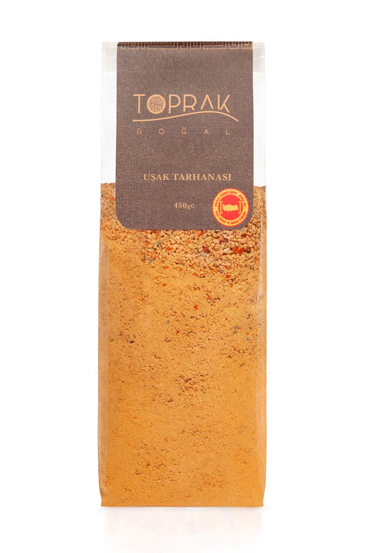 طرهانا أوساك التركية الحلوة الطبيعية 450 جم من Toprak Dogal - توبراك دوغال، قاعدة شوربة منزلية مغذية لحل وجبة سريعة في برد الشتاء والانشغال