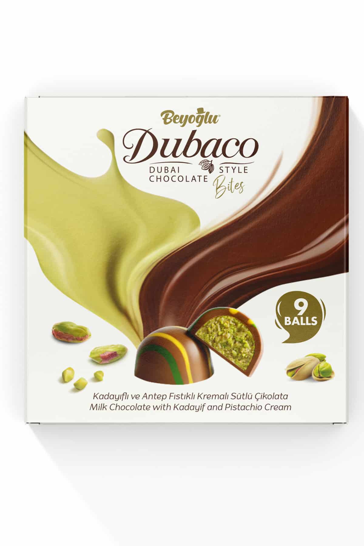 كرات دبي بالكنافة والفستق Dubaco