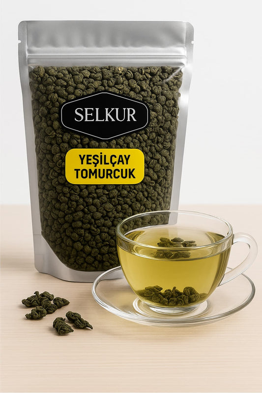 شاي أخضر براعم سيلكور SELKUR 1 كغم لتنقية الجسم وتقليل الانتفاخ ودعم الحرق