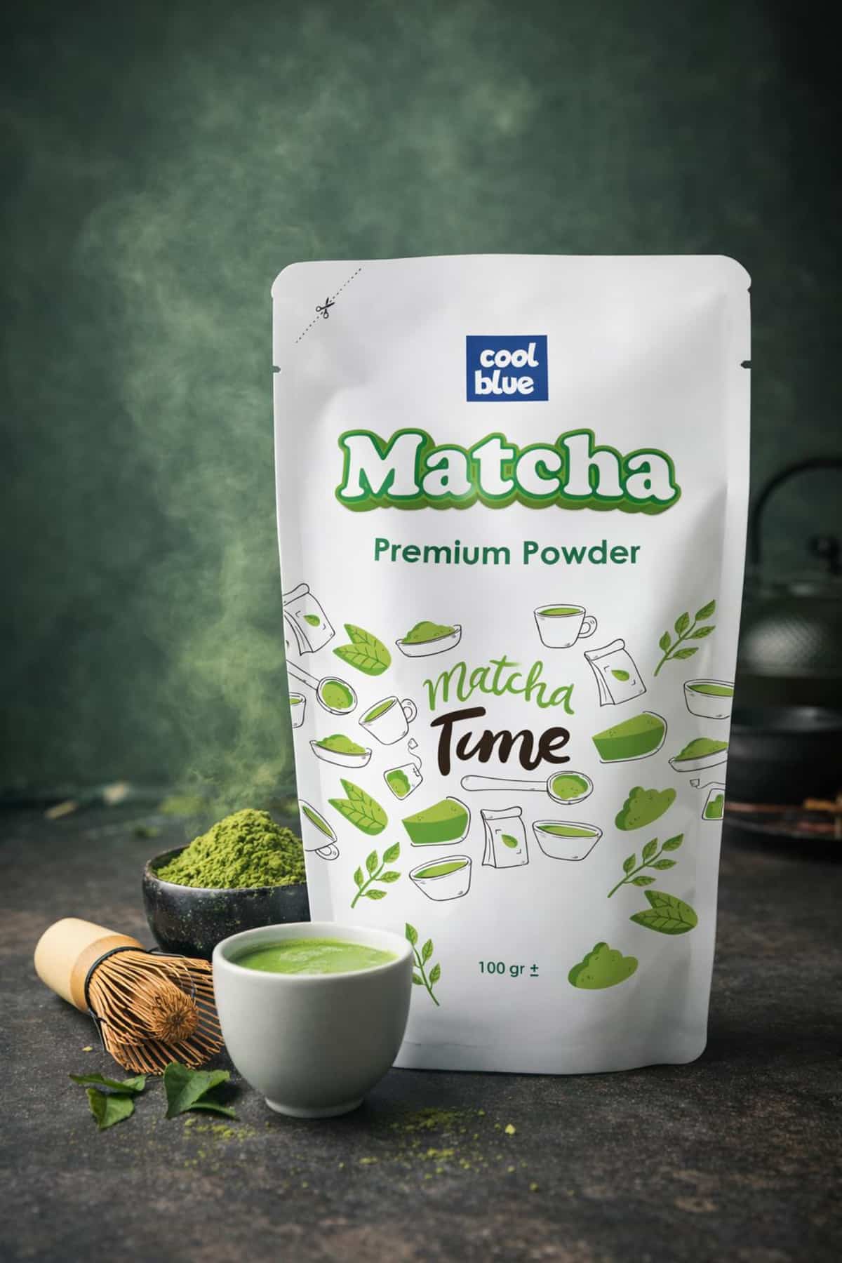 بودرة شاي الماتشا الطبيعية Cool Blue Naturel كول بلو ناتشورال 100 غرام لطاقة نظيفة وتركيز أعلى ودعم الأيض بدون قهوة أو هبوط مفاجئ