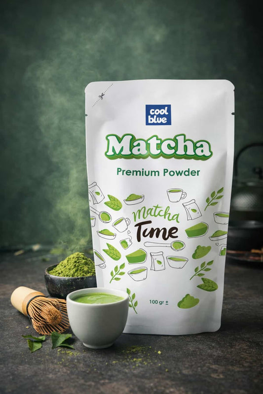 بودرة شاي الماتشا الطبيعية Cool Blue Naturel كول بلو ناتشورال 100 غرام لطاقة نظيفة وتركيز أعلى ودعم الأيض بدون قهوة أو هبوط مفاجئ