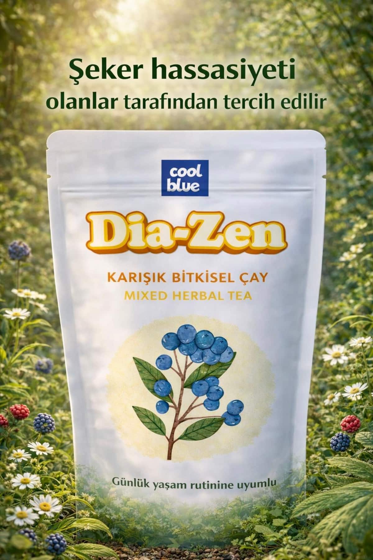 شاي الأعشاب Dia‑Zen من Cool Blue كول بلو ديا‑زين لدعم توازن الشهية وراحة الهضم 150 جم