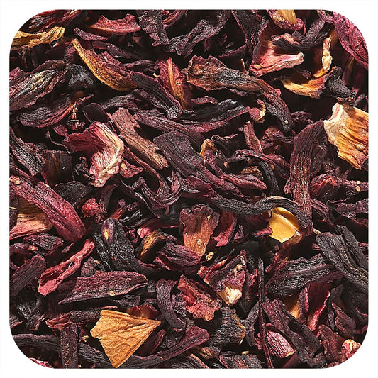 زهور الكركديه العضوية المقطعة Starwest Botanicals - ستارويست بوتانيكالز 1 باوند (453.6 جم) لشاي كركديه منعش، لون طبيعي دون ملونات، وبديل صحي للمشروبات